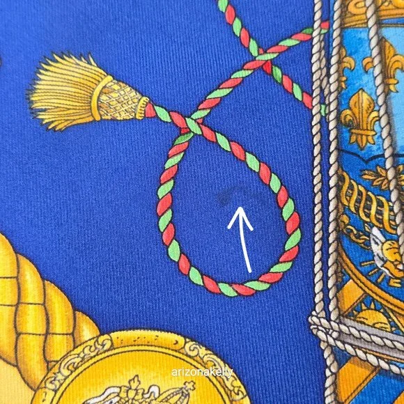 Hermès 'Les Tambours' Silk Scarf Gold Yellow - Picture 14 of 15